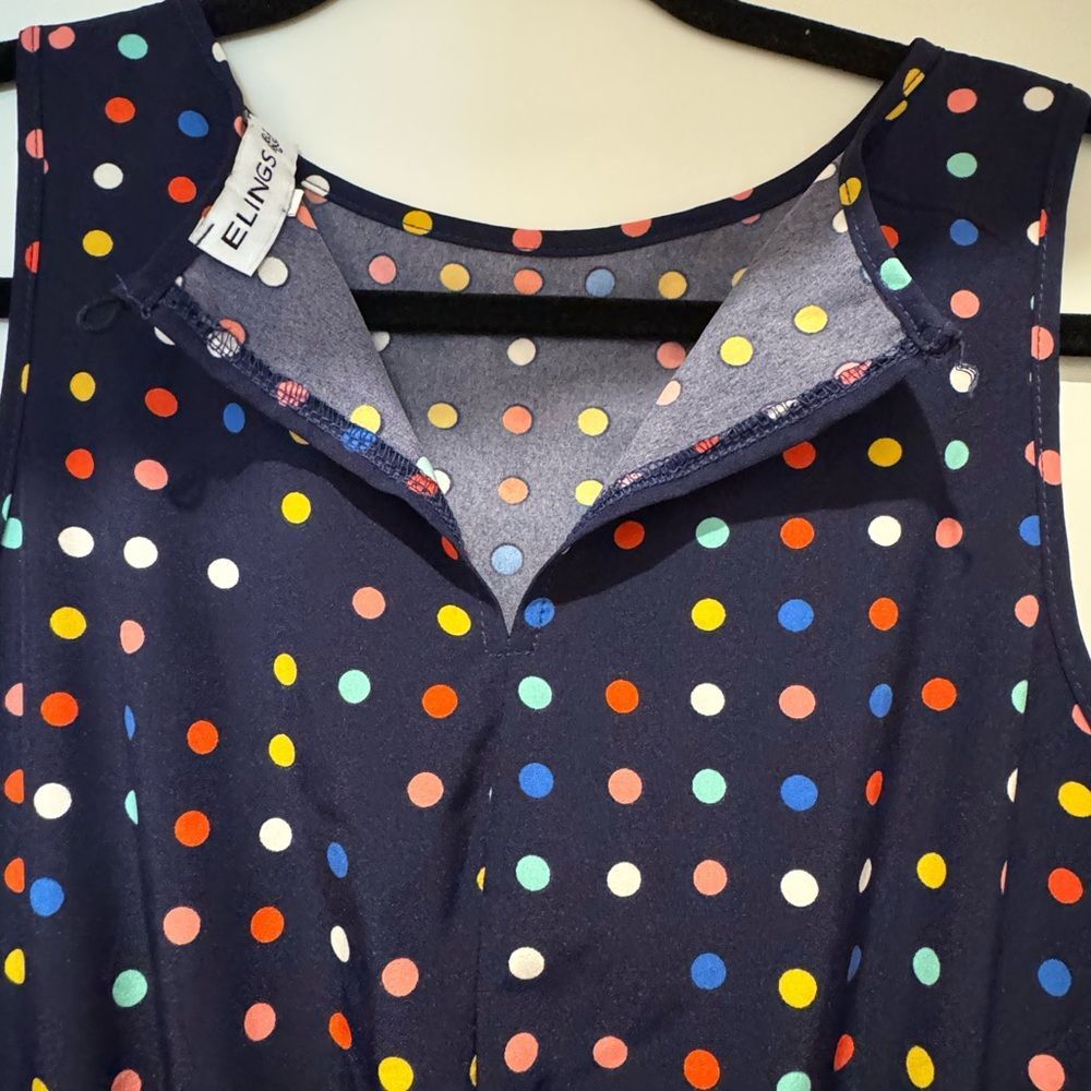 Polka Dot Sleeveless Maxi Dress - Picture 5 of 10